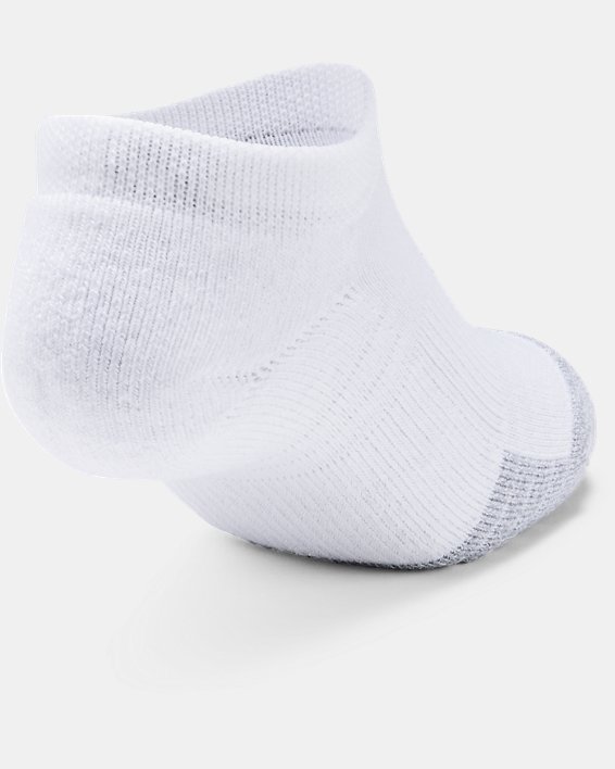 Paquete de 3 calcetines HeatGear® No Show para niños, White, pdpMainDesktop image number 3